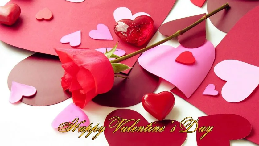anh valentine trai tim va hoa hong do