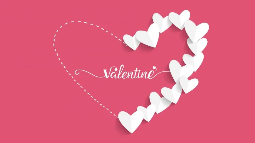 anh valentine va trai tim mau trang