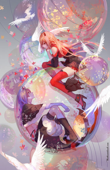 Hình ảnh anime thiên thần và ác quỷ nữ