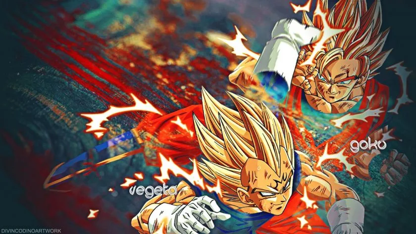 hinh anh chien dau giua Songoku vs Vegeta