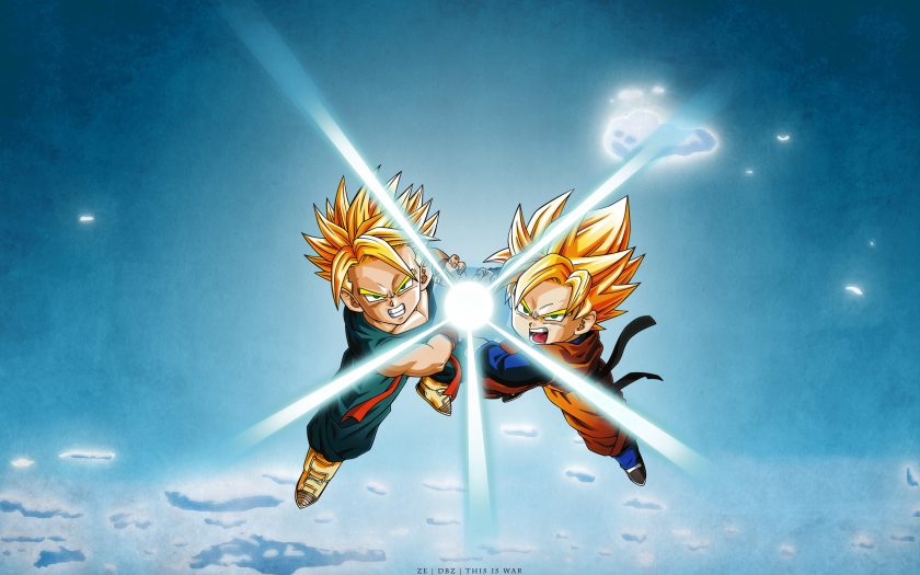 hinh nen su ket hop cua Son Goten vs Trunks