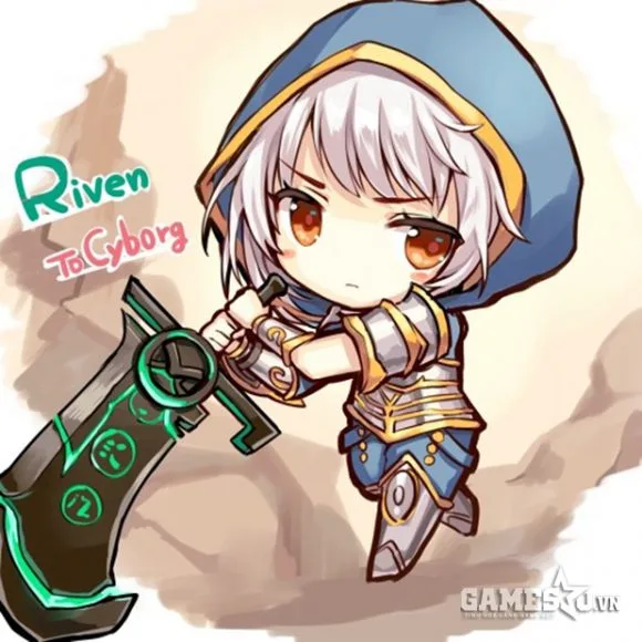 anh chibi Riven game lol dep