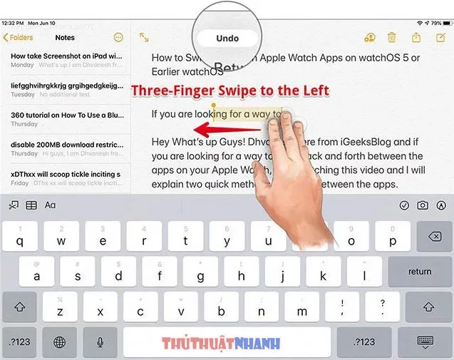 cach su dung undo va redo tren ios 13 ipados