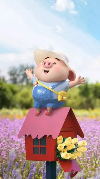 hinh nen be heo map cute cho dien thoai