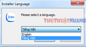 chon ngon ngu khi tai zalo ve may tinh