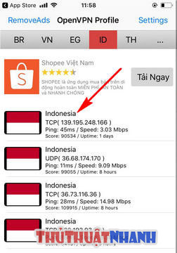 chon proxy indonesia trong ung dung bestvpn proxy ovpnspider