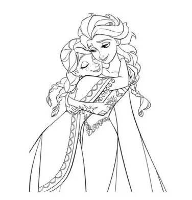 mau tranh to mau cong chua Elsa vs Anna