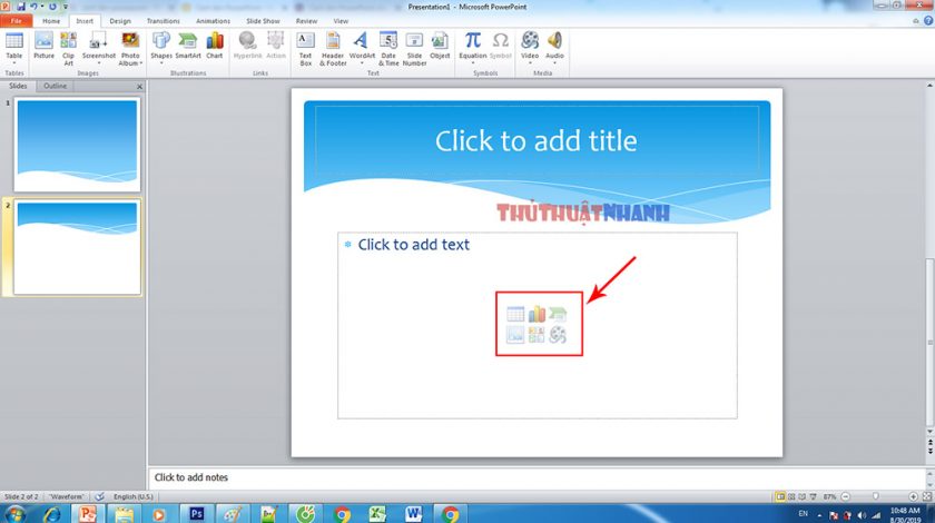 them video hinh anh vao noi dung slide powerpoint