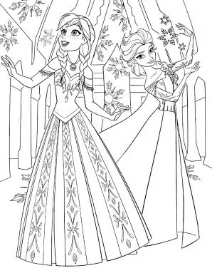 tranh to mau cong chua Elsa vs Anna