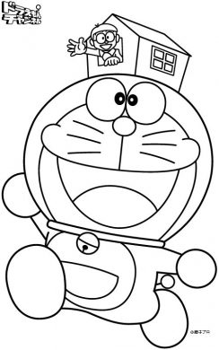 tranh tô màu Doraemon đáng yêu
