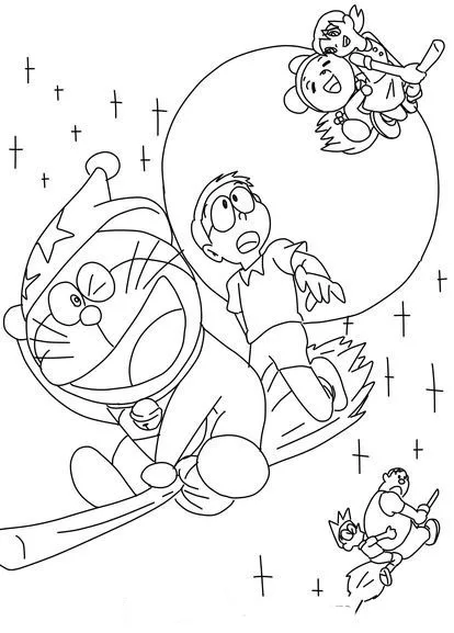 tranh to mau doremon phieu luu cung nhung nguoi ban