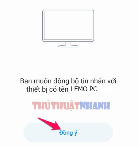 xac nhan dong bo tin nhan tren dien thoai