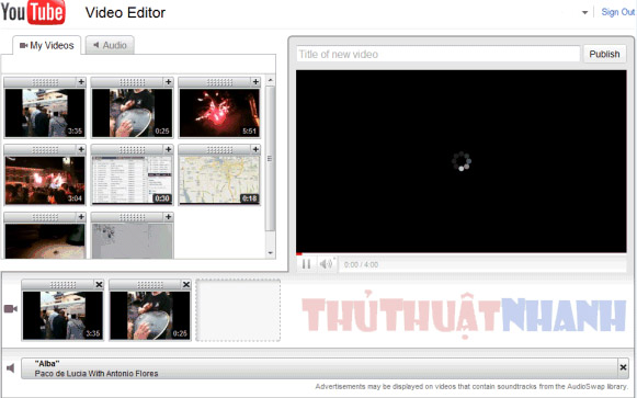 youtube video editor cong cu ghep nhac vao video online truc tuyen