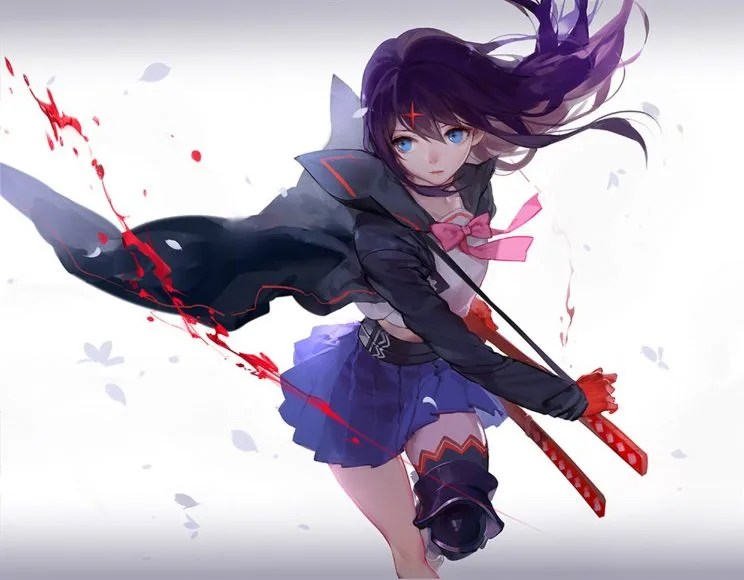 anh girl anime cam kiem ca tinh