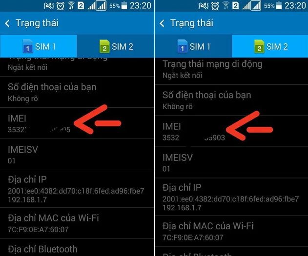 kiem tra ma so imei tren may samsung android