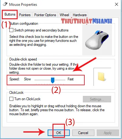 dieu chinh toc do con chuot tren may tinh windows 10