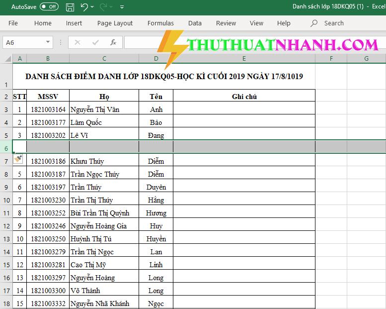 Cách Chèn Thêm Dòng, Cột Trong Excel