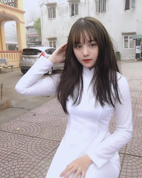 Ảnh girl xinh cấp 3 mặc áo dài dễ thương