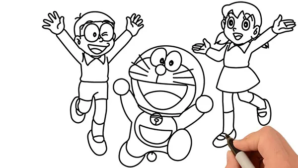 tranh to mau xuka nobita doremon