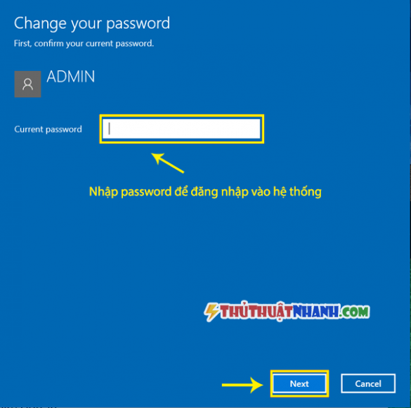 nhap mat khau quan ly windows 10 tren may tinh