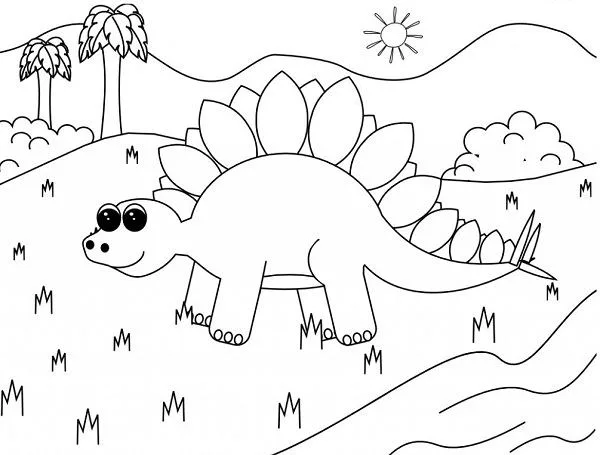 tập tô màu tranh khủng long bé 4 tuổi