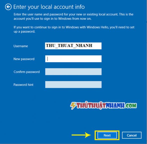 tat mat khau windows 10
