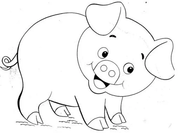 tranh tô màu con lợn cho bé 4 tuổi