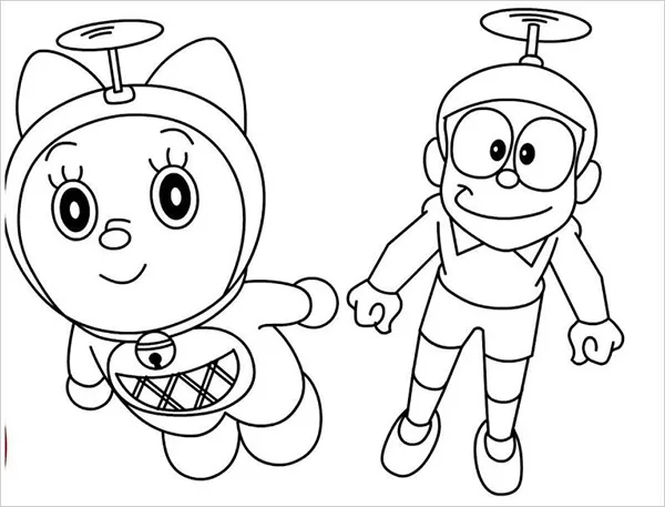 tranh to mau doremi va nobita