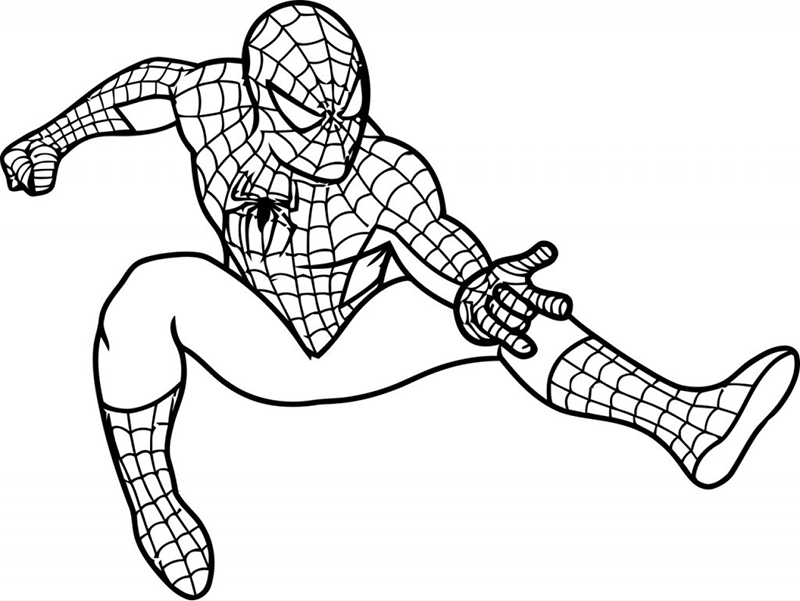 Tranh tô màu người nhện Spiderman thú vị in ra cho các bé tập tô