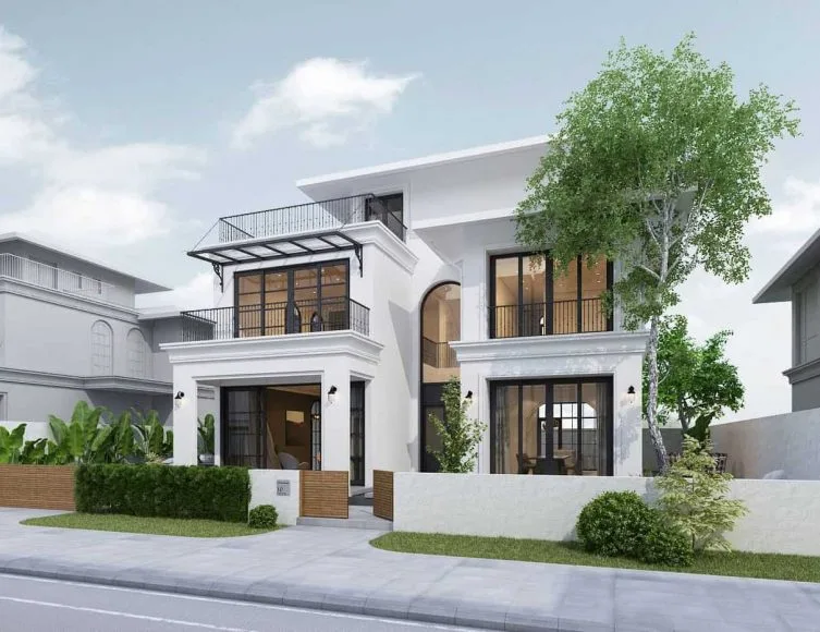 biet thu 2 tang dep hien dai tan co dien