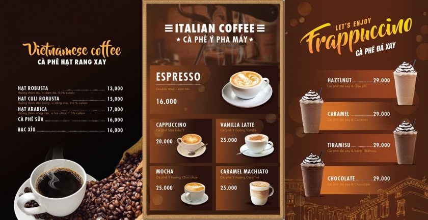 mau menu cafe Italia