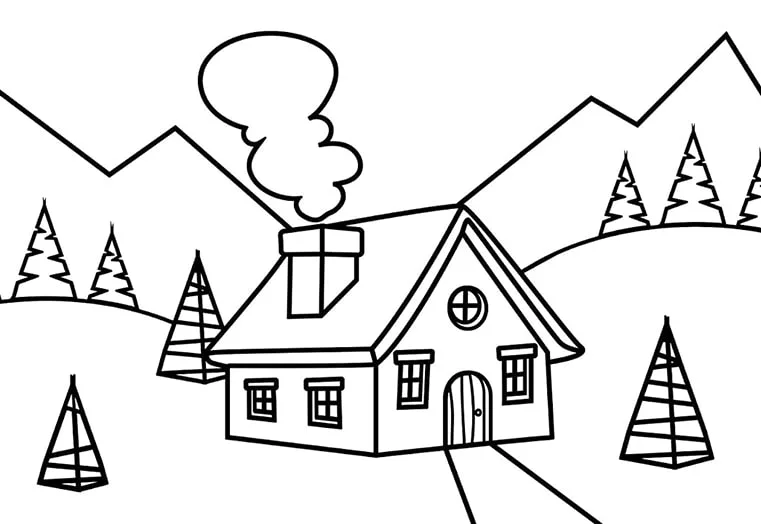 tranh be tap to mau ngoi nha