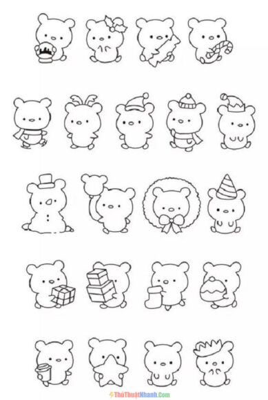 Hình vẽ cute không màu