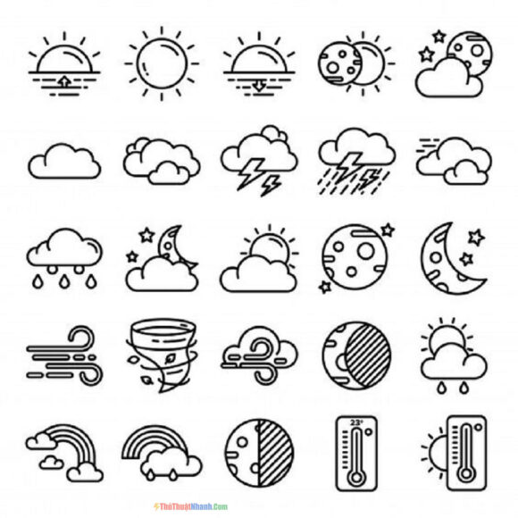 Hình vẽ cute không màu dễ thương