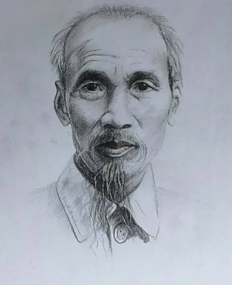 anh ve chan dung bac ho