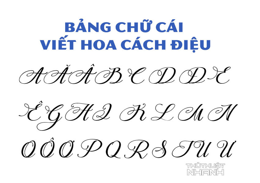 Bảng chữ cái viết hoa cách điệu tiếng Việt