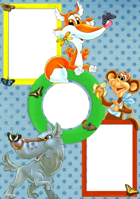 khung ảnh dễ thương hoạt hình ghép 3 ảnh cho bé