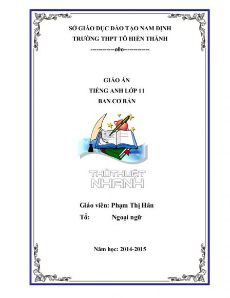 mẫu bìa giáo án THPT