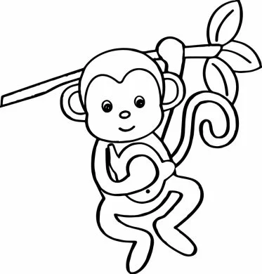 Cute Baby Monkey Coloring Pages for Kids 76301