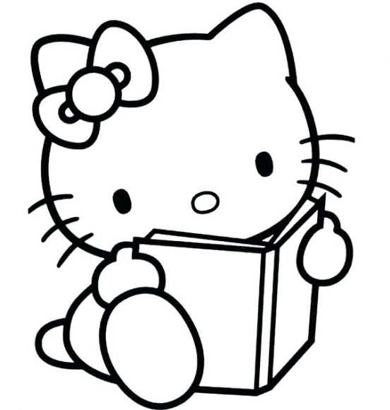 tranh tô màu mèo hello kitty cho bé gái 4 tuổi