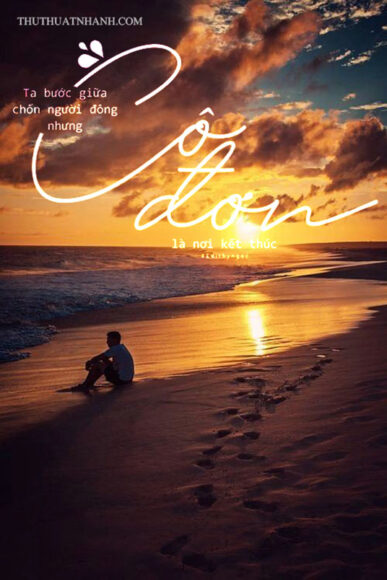 ảnh cô đơn của người con trai bên bờ biển