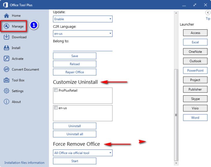 go bo triet de office 2019 va office 365