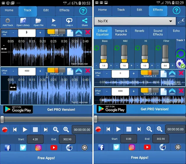chinh sua am thanh tren dien thoai Audiosdroid Audio Studio DAW