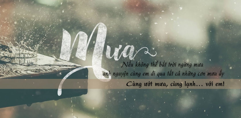 hình ảnh chữ buồn về mưa và tình yêu
