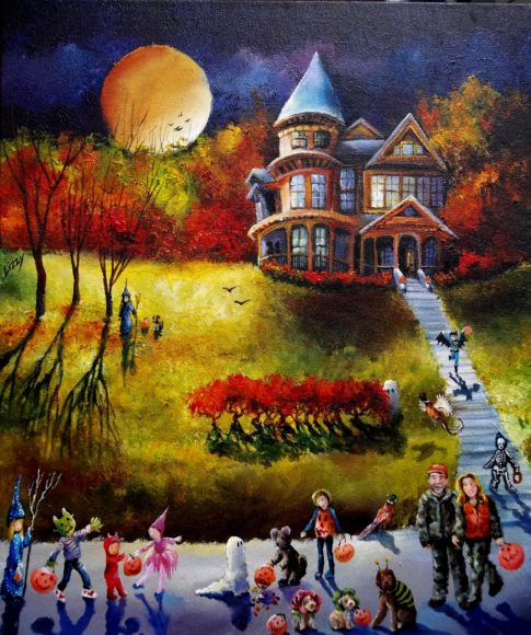 hình vẽ halloween nhộn nhịp và vui vẻ