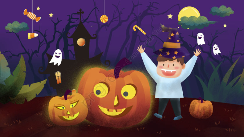 hình vẽ hoạt hình dễ thương lễ hội Halloween