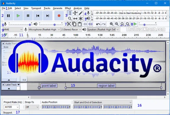Phần mềm chỉnh sửa âm thanh Audacity