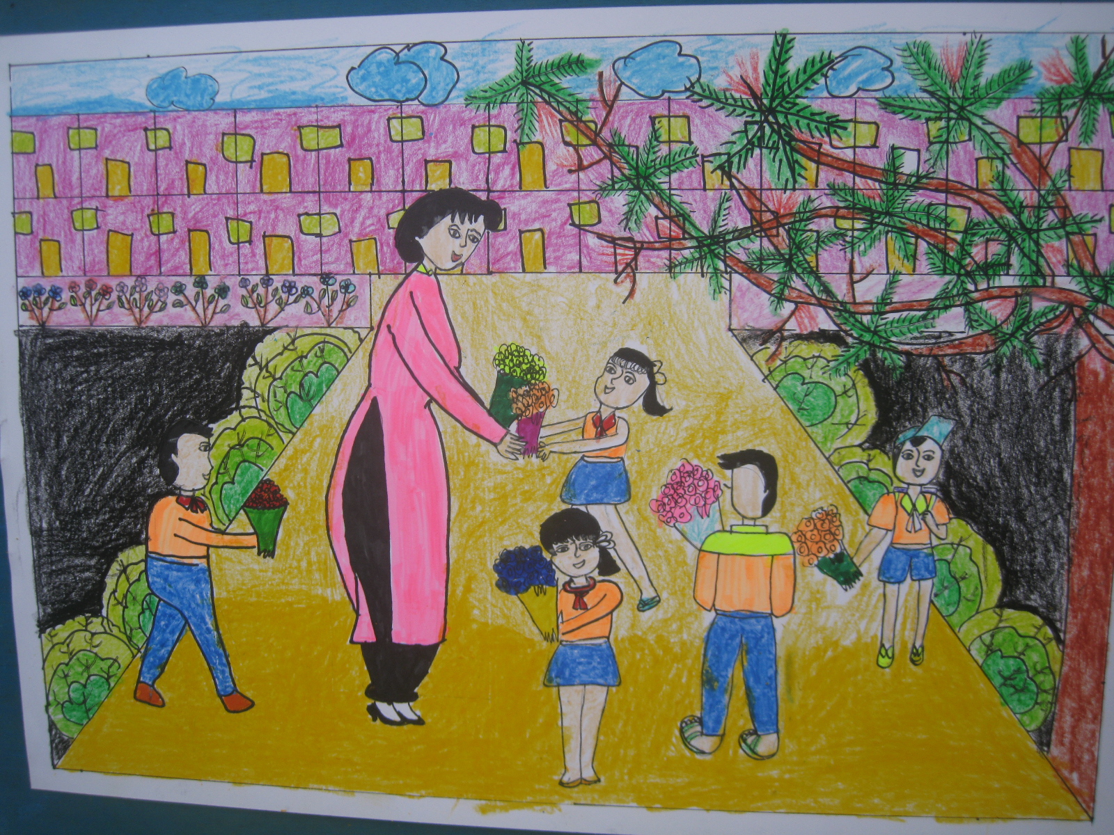 VẼ TRANH 20 THÁNG 11 ĐƠN GIẢN Ý NGHĨAI Vẽ tranh Nhà giáo Việt Nam 2011 II Ong Mật Mỹ Thuật 84 YouTube