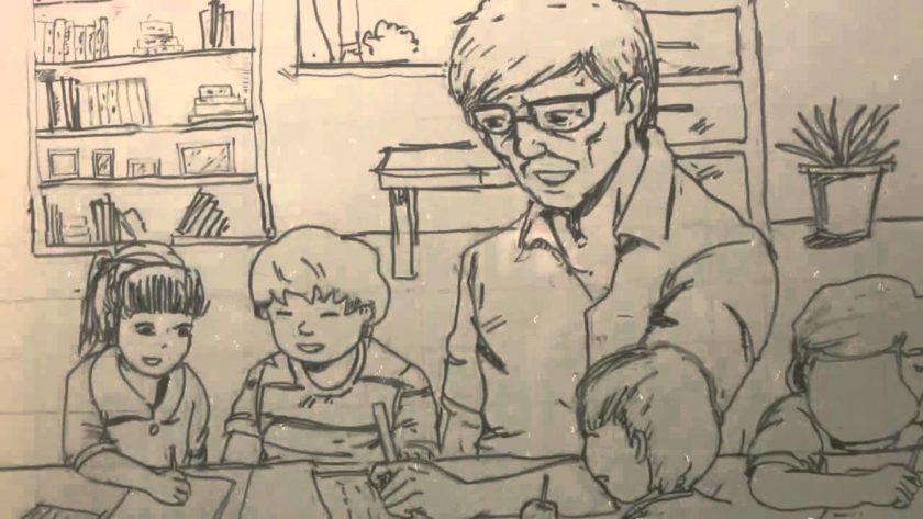 vẽ tranh 20-11 bằng bút chì độc đáo, ý nghĩa và ấn tượng về người thầy đang dạy học trò