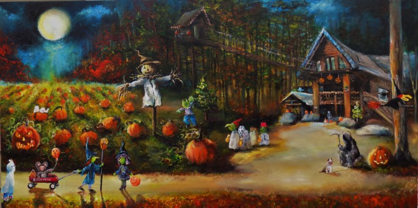 vẽ tranh lễ hội hóa trang halloween vui nhộn đẹp nhất bằng màu nước